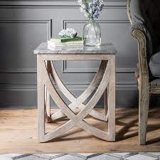 Lily Grey Side Table Grey Marble Side