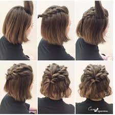 Use a comb to separate a large section at the searching for pretty, short hair ideas? Crown Braid For Short Hair Cute Hairstyles For Short Hair Hair Styles Short Hair Styles