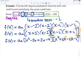 Find A 4th Degree Polynomial Function