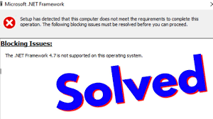 fix the net framework 4 7 2 is not