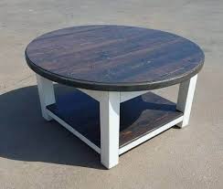 Round Farmhouse Coffee Table With Dark