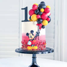 mickey mouse balloons birthday cake