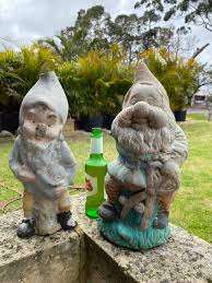 Vintage Garden Gnomes Concrete Statues