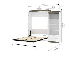 orion queen murphy bed and shelving