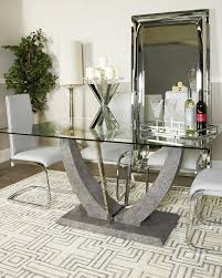 140(200)x90 cm with a design that suggests movement and dynamism, this table has a strong and audacious aesthetic, suitable to decorate any environment. Lexur Grey Glass Top Chrome Dining Table And Chairs Set