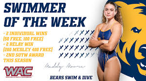 Moore picks up second WAC Swimmer of the Week honor of the season 