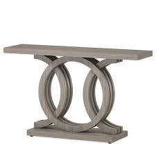 Gray Rectangular Wood Console Table