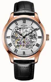 rotary men s skeleton automatic leather