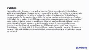 Solved Nuclear Chemistry Worksheet 10