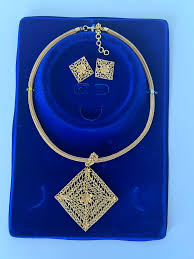 dubai gold plated necklace and earring