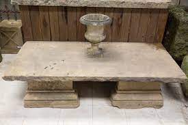 Antique Stone Garden Table Low New