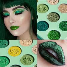 green eyeshadow palette green glitter
