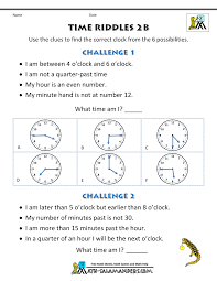 Printable Time Worksheets Riddles Easier Free Preschool