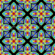 Seamless Pattern With Stained Glass