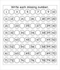 10 Sample Missing Numbers Worksheet Templates Free