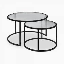 Nesting Coffee Tables Textured Glass