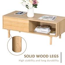 Homcom Modern Wood Coffee Table With