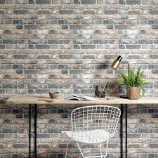 Rustic Brick Wallpaper Charcoal