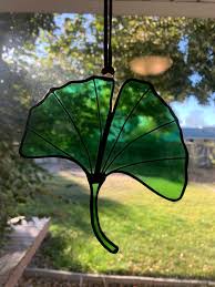 Stained Glass Ginkgo Leaf 5 Inches By 5