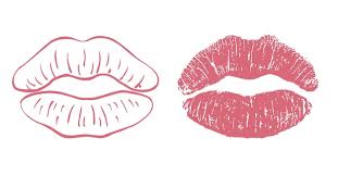 lipstick kiss print and lips icon