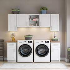 Mill S Pride 90 In W X 24 In D X 90 In Verona White Shaker Stock Ready To Assemble Base Kitchen Cabinet Laundry Room