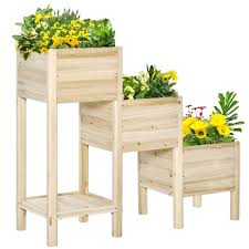 Outdoor Wood Elevated Planter Box