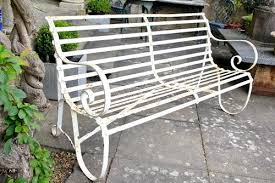 antique iron strapwork garden bench v58