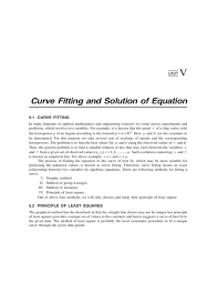 curve fitting and solution of equation