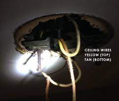 Tan Wire On Light Fixture