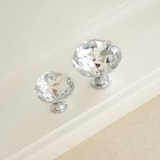 Silver Clear Glass Knobs Crystal Knob