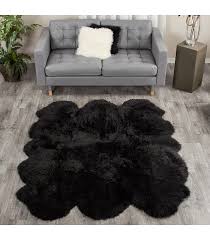 large black sheepskin rug to 5