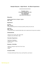 Resume For High School Student With No Work Experience High School