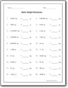 weight worksheets