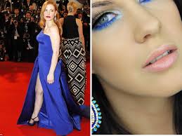 makeup matching blue dresses