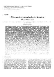 Pdf Waterlogging Stress In Plants A Review