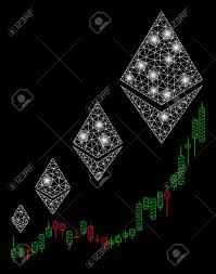 Bright Mesh Ethereum Growth Chart With Glow Effect Abstract
