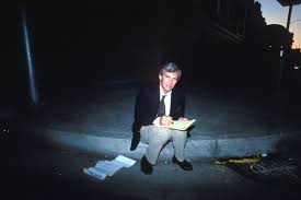 Tom Brokaw preparing for a live broadcast in the aftermath of the 1989 Loma Prieta earthquake.