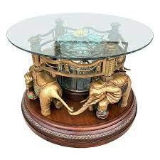 Rotating Elephant Carousel Glass Top