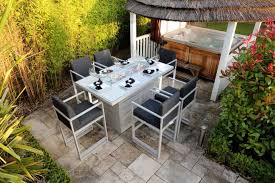 Santorini Bar Table With Firepit Grey