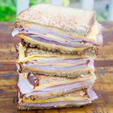 semi grilled ham cheese sandwich