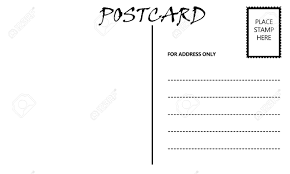 White Empty Postcard Template With Copy Area Stock Photo Picture