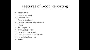 bi features of good reporting you