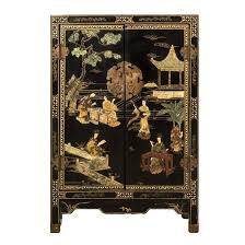 black lacquered chinoiserie cabinet