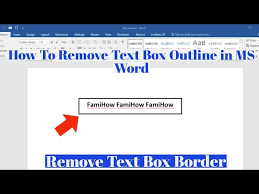 delete text box border in word