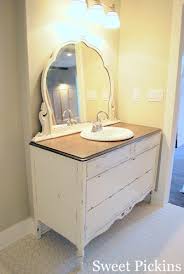 Antique Dresser Turned Bathroom Vanity