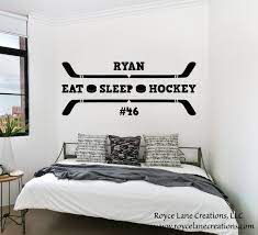 Eat Sleep Hockey Wall Decal With Name