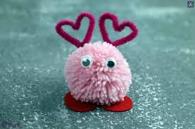 DIY Pom Pom Valentine's Day Craft Monsters