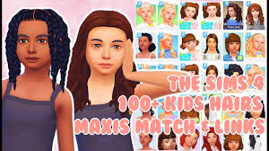 the sims 4 female kids hair maxis match