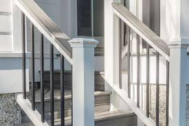 White stair rail kit with square balusters featuring polycomposite technology offers the high quality, low maintenance . Trex Transcend Composite Deck Railing Trex
