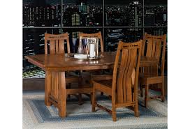 Amish made pedestal dining room tables from keystone collection at dutchcrafters. Amish Impressions By Fusion Designs Hayworth 5 Piece Dining Set With Slat Back Chairs Wilson S Furniture Dining 5 Piece Sets